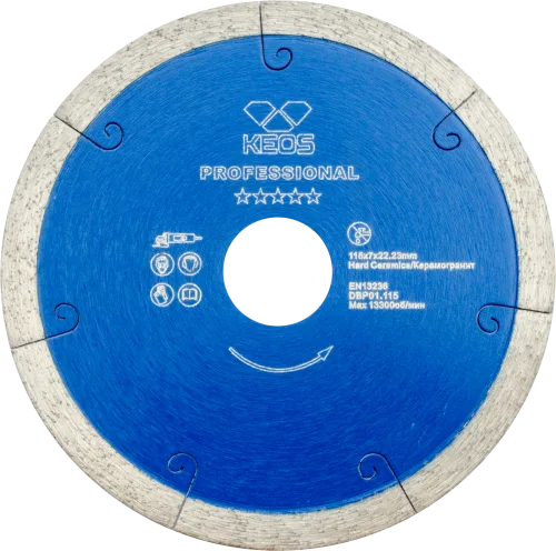 Диск алмазный KEOS Professional сплошной (керамогранит) 115мм/22,23