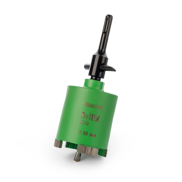 Алмазная коронка Diamaster DrillX-120 по ж/бетону и кирпичу 68 мм (М16/SDS+) dry Laser