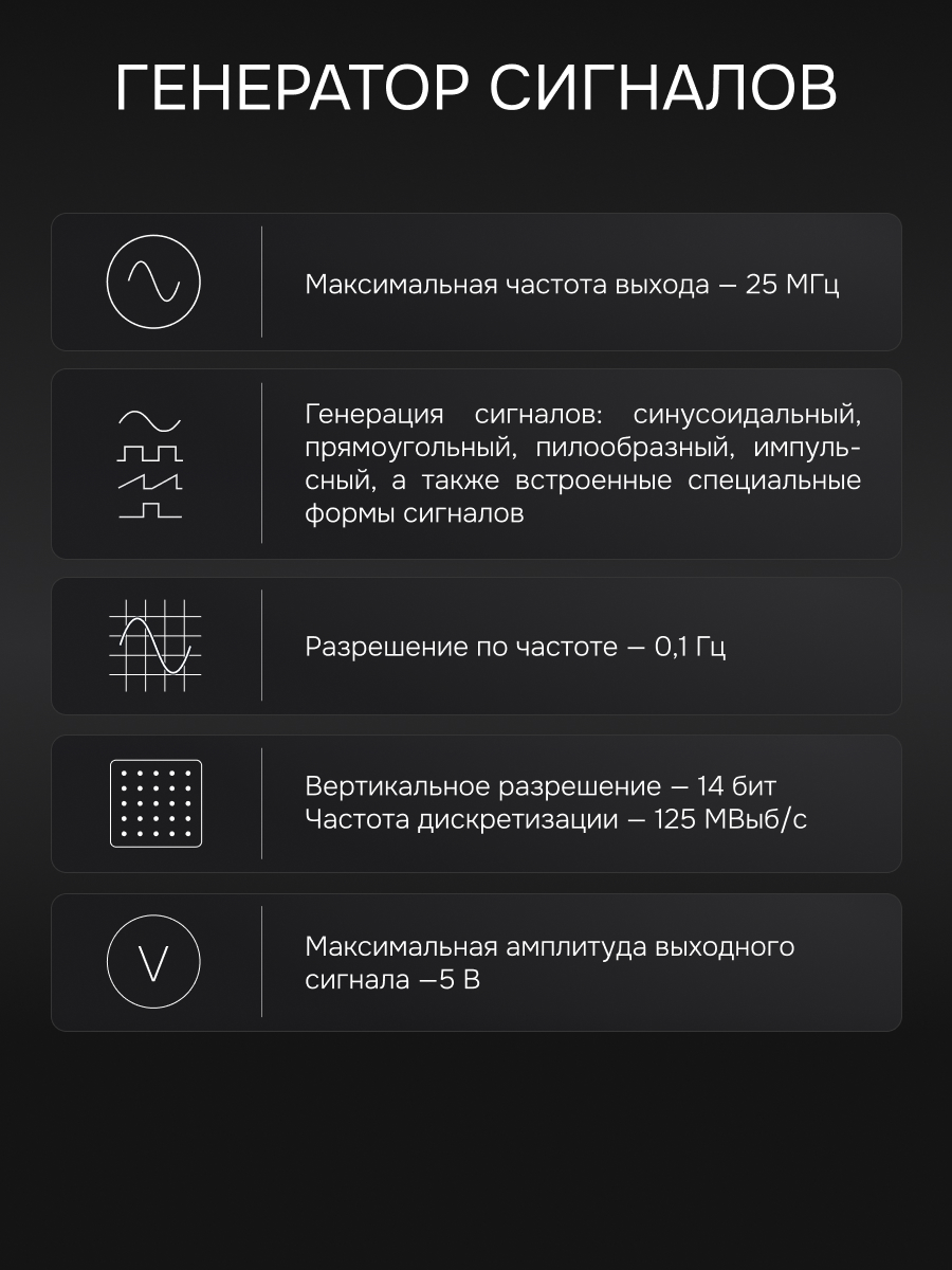 Осциллограф - мультиметр RGK DHO100G с поверкой