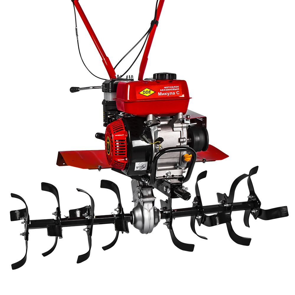 Мотоблок DDE Микула С (7 л.с., КПП 2F/1R, ширина 60-90 см, фрезы 24 ножа, колеса 4"х8", редуктор алюминий)(7 л.с., КПП 2F/1R, ширина 60-90 см, фрезы 24 ножа, колеса 4"х8", редуктор алюминий)