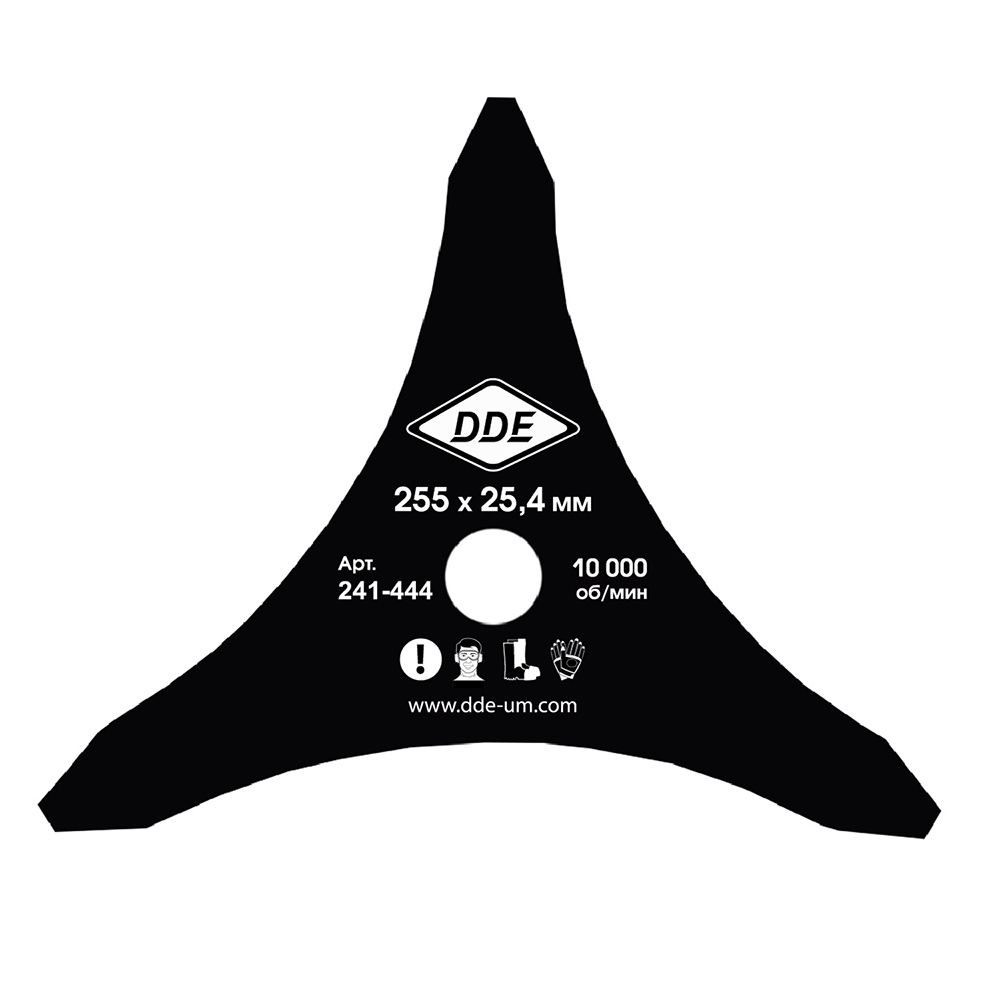 Нож для триммера DDE DAGGER CUT (255 х 25,4/20 x 1,6 мм, 3-х лопастной)(255 х 25,4/20 x 1,6 мм, 3-х лопастной)