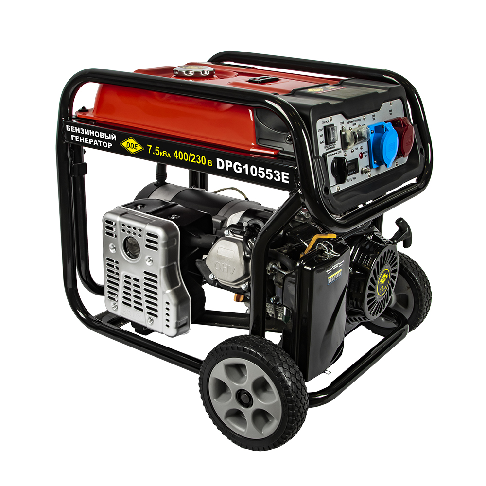 Генератор бензиновый DDE DPG10553E (1+3ф 7,5/8,5 кВт бак 25 л 94 кг дв-ль 16 л.с. элстарт)(1+3ф 7,5/8,5 кВт бак 25 л 94 кг дв-ль 16 л.с. элстарт, тр. уст-во)