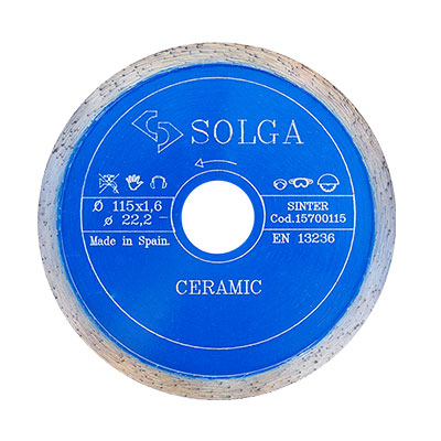 Диск алмазный Solga Diamant CERAMICS, MARBLE сплошной (керамика, мрамор) 115x22,23 мм