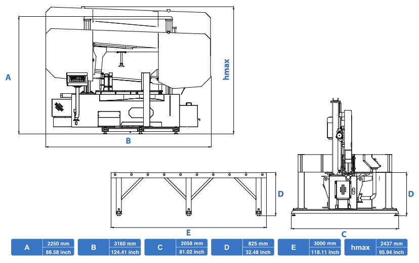 Станок ленточнопильный полуавтоматический CSM 550x800 DM CUTERAL