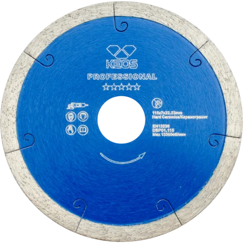 Диск алмазный KEOS Professional 115мм/22,23 сплошной (керамогранит) (DBP01.115)