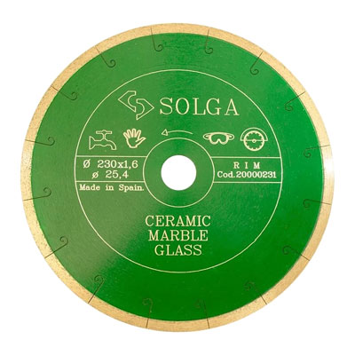 Диск алмазный Solga Diamant CERAMICS, MARBLE сплошной (керамика, мрамор) 230x25,4 мм