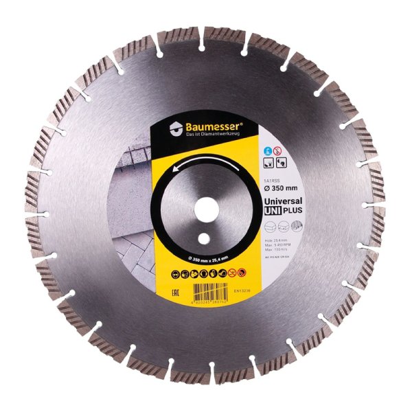 Диск алмазный Baumesser 1A1RSS/C3-H 350x3,5/2,5x10x25,4-24 F4 Uni PLUS