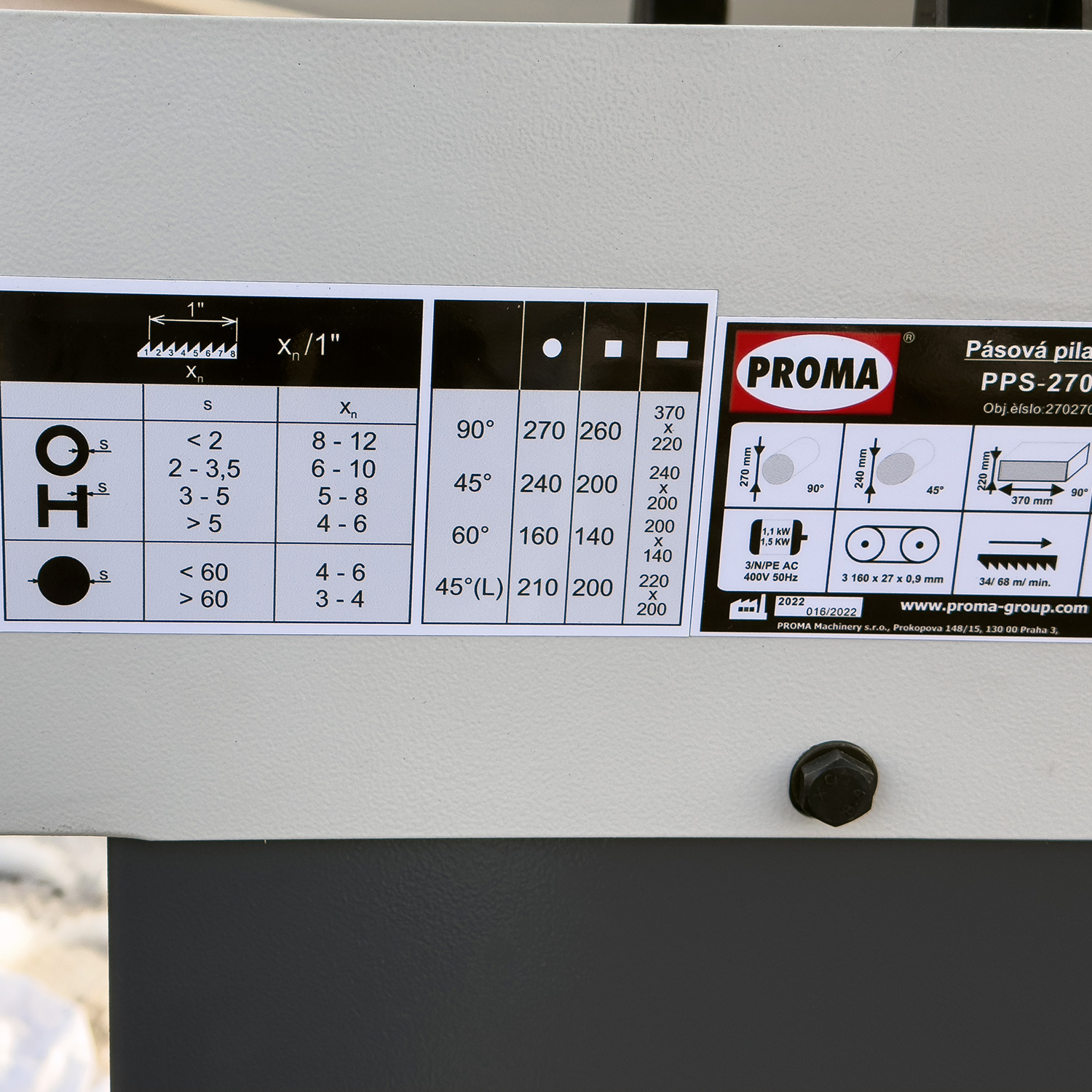 PPS-270HPA полуавтоматический ленточнопильный станок по металлу