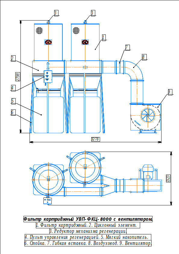 Фильтроциклон УВП-ФКЦ-4000 (1 модуль)