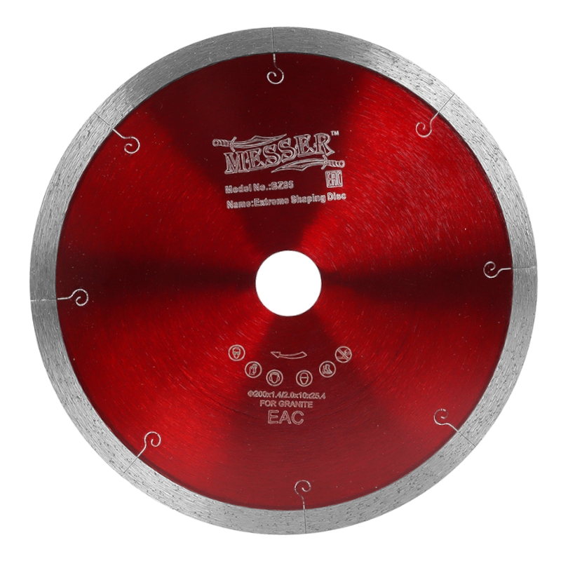 Диск сплошная кромка для резки мрамора MESSER G/X-J, мокрый, 200D-2.0T-10W-25,4/22.2