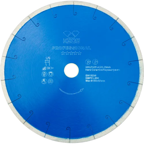 Диск алмазный KEOS Professional 250мм/25,4/22,23/ сплошной (керамогранит) (DBP01.250)