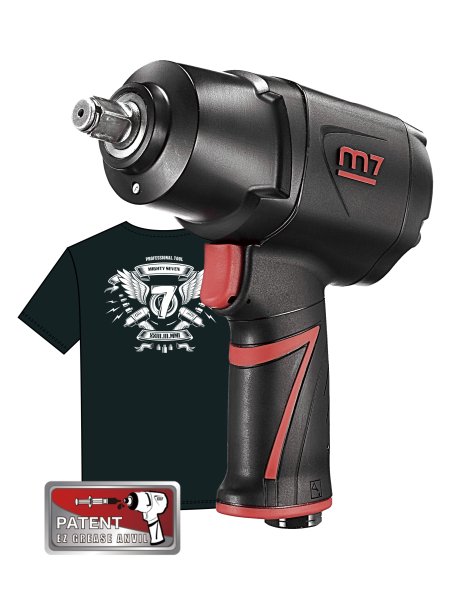 Гайковерт пневматический ударный 1/2", 1627 Нм, система «EZ Grease», MIGHTY SEVEN NC-4255QH01