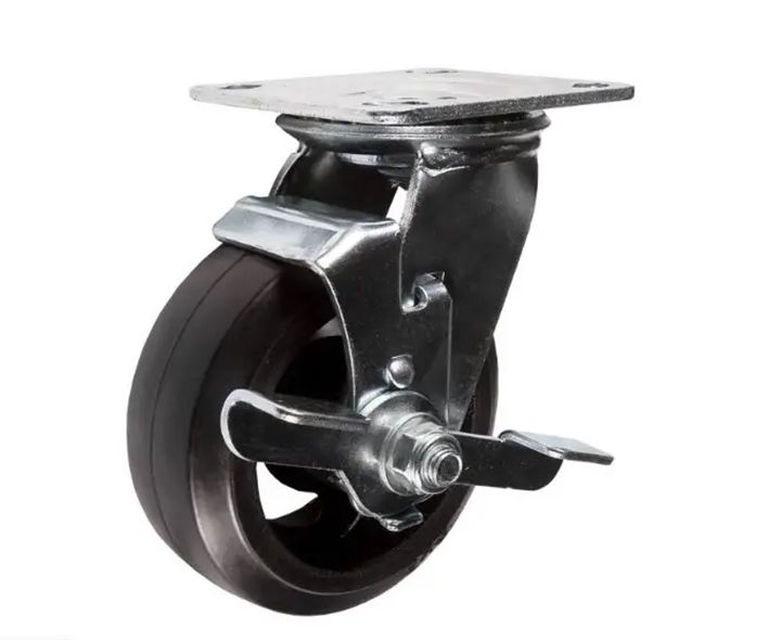 Колесо большегрузное поворотное SCdb 63 150 
мм обрезиненное с тормозом РФ