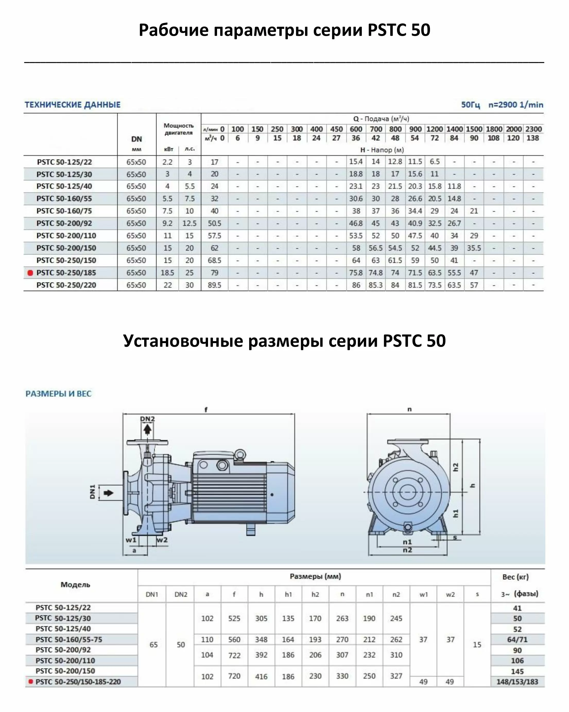 Насосный агрегат моноблочный фланцевый PURITY PSTC 50-250/185 (N)