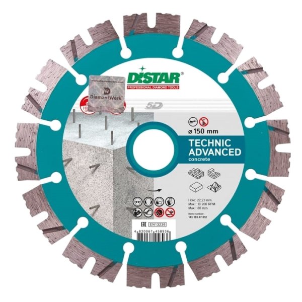 Диск алмазный Distar 1A1RSS/C3-H 150x2.3/1.5x11x22,23-12 Technic Advanced