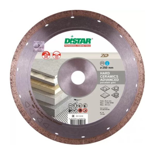 Диск алмазный Distar 1A1R 250x1,5x10x32 Hard ceramics Advanсed