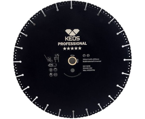 Диск алмазный KEOS универсальный 352мм/25,4/20 (DBU02.352)