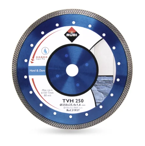 Диск алмазный TVH 250 SUPERPRO для твёрдых материалов турбо випер RUBI