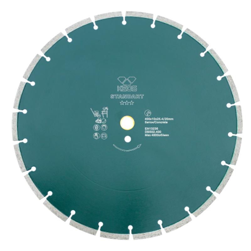 Диск алмазный сегментный (бетон) KEOS Standart 400x25,4x20 мм (лазерная сварка)