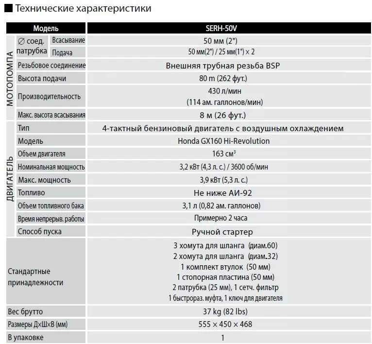 Мотопомпа KOSHIN SERH-50V