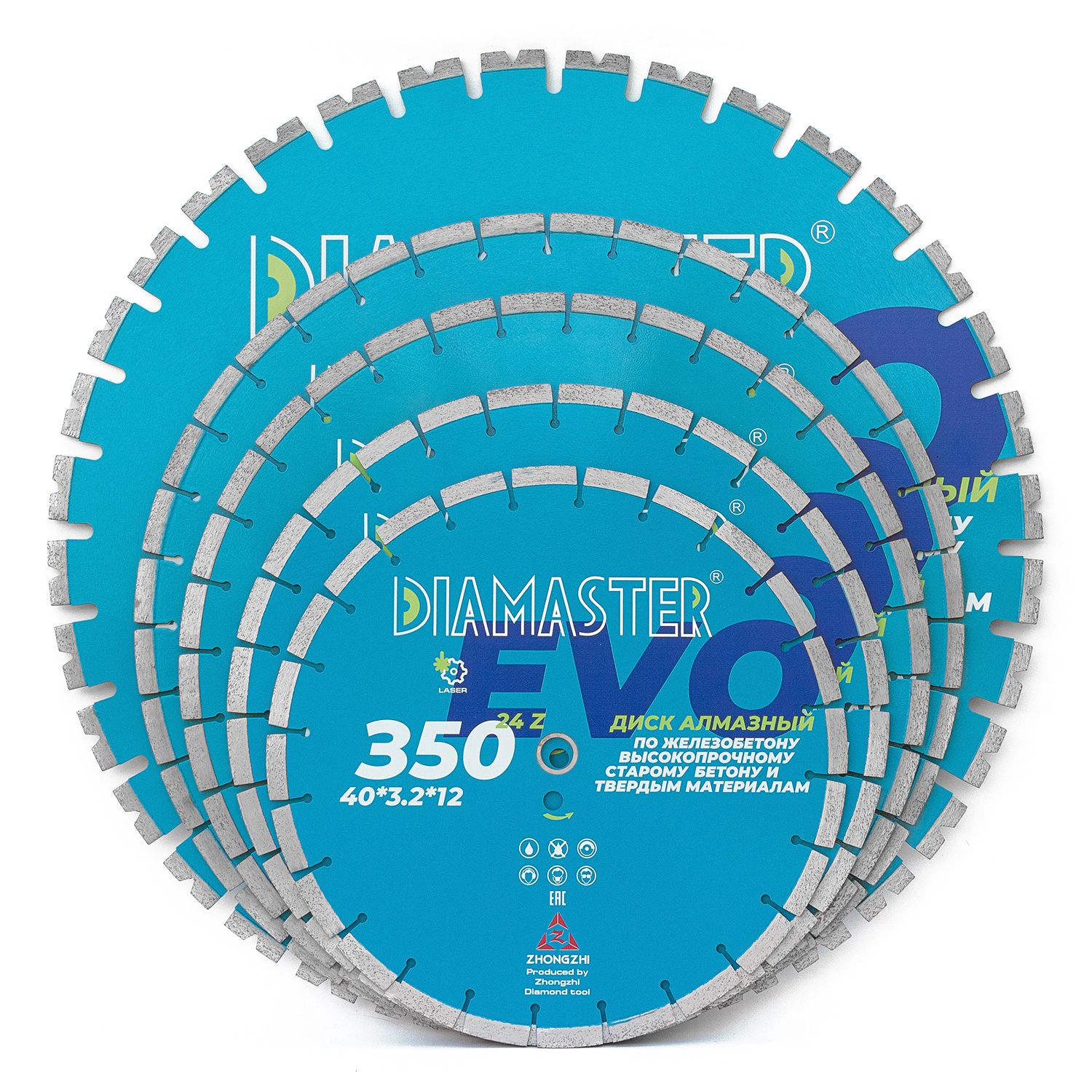Диск сегментный DIAMASTER Laser EVO 350*25,4/20*24z железобетон