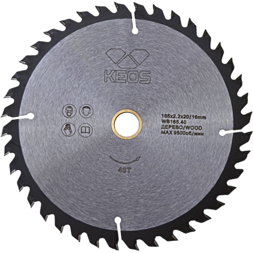 Диск пильный по дереву KEOS 165x20/16 z40 (WB165.40)