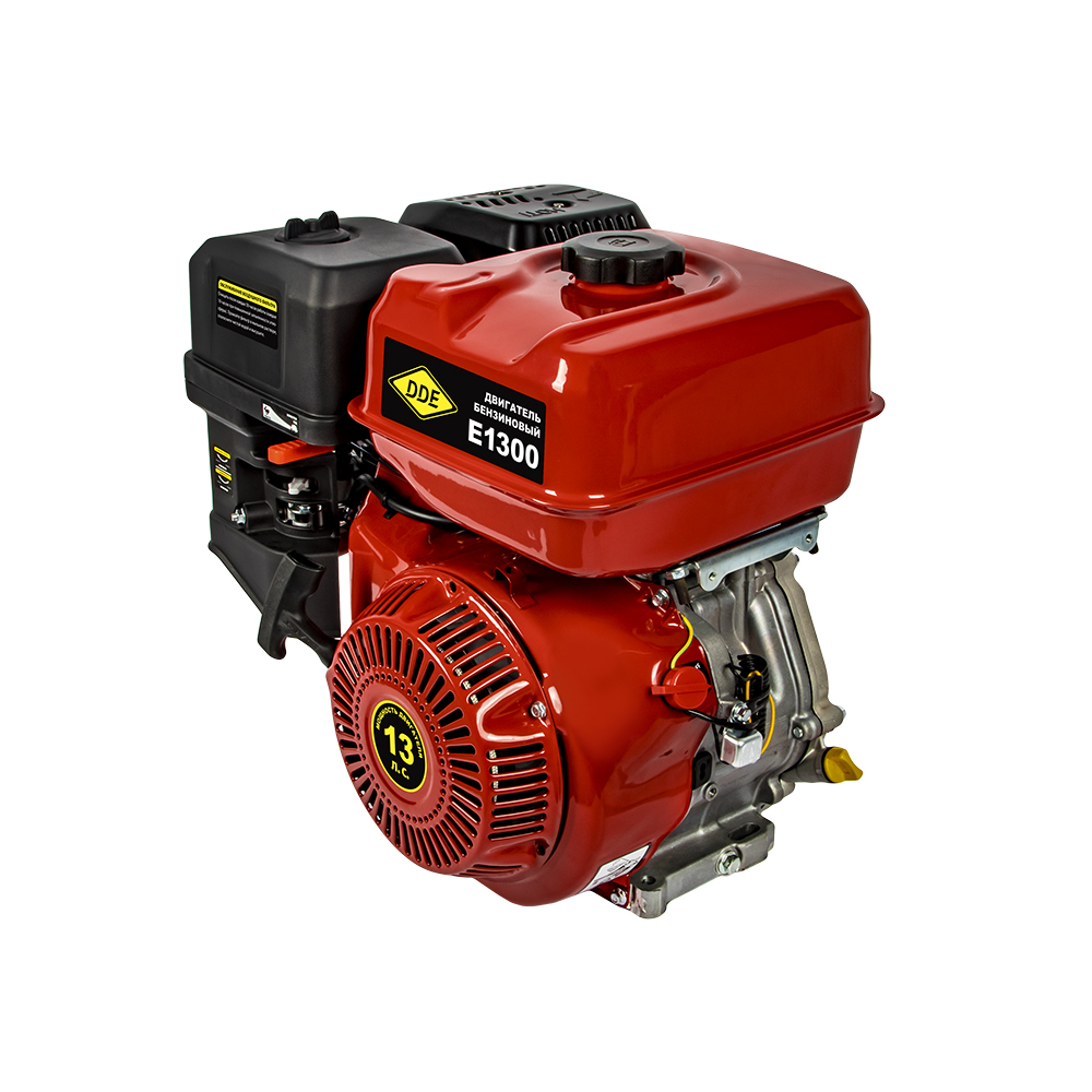 Двигатель бензиновый 4-х тактный DDE E1300-S25 (13 л.с., 389 куб. см, к/вал 25 мм, шпонка)(13 л.с., 389 куб. см, к/вал 25 мм, шпонка)