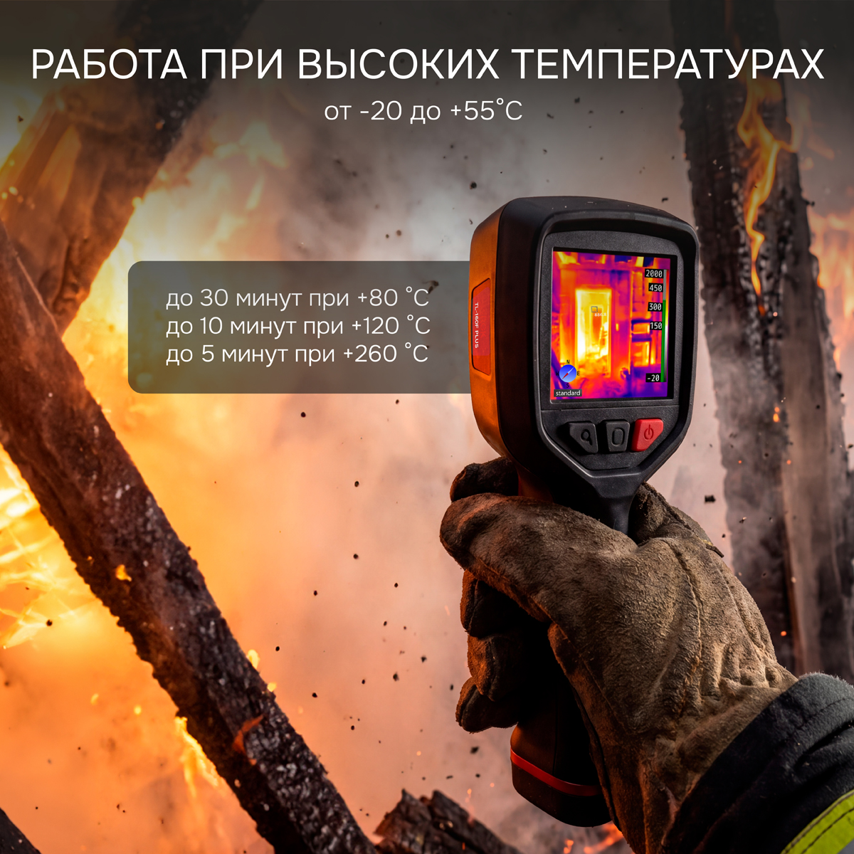 Тепловизор RGK TL-160F Plus с поверкой и опцией 1200 °C