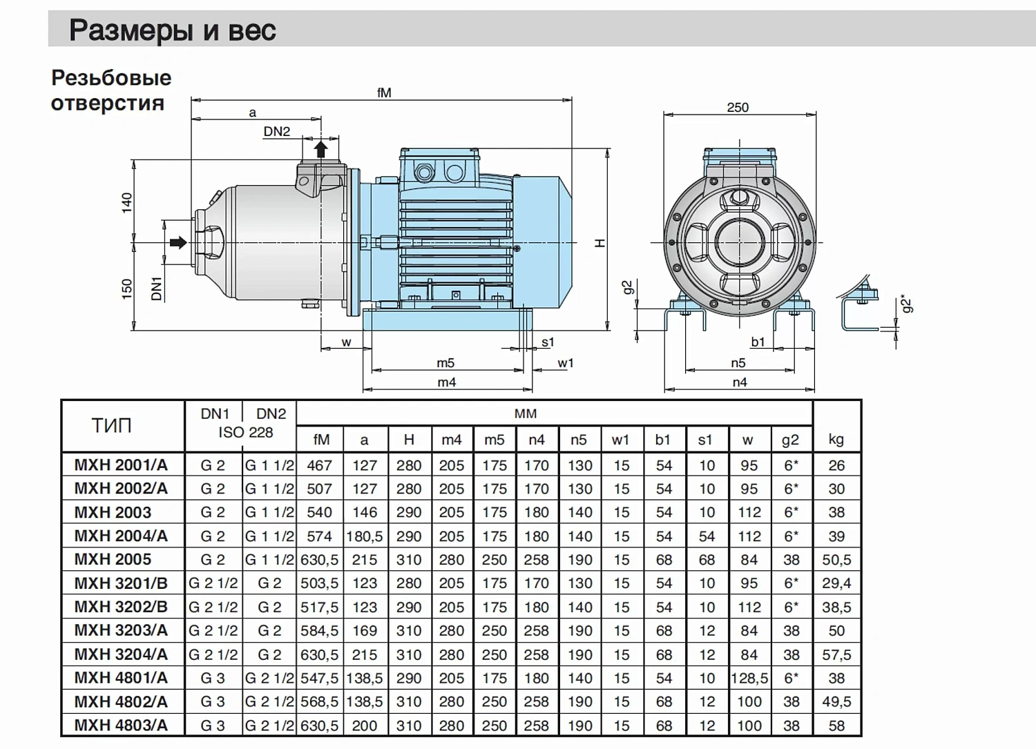 Горизонтальный многоступенчатый насосный агрегат из нержавеющей стали Calpeda MXH 4802
