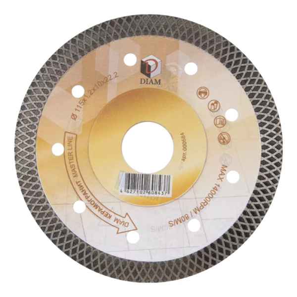 Алмазный диск DIAM Керамогранит Master Line 115x1,2x10x22,2 (тонкий)