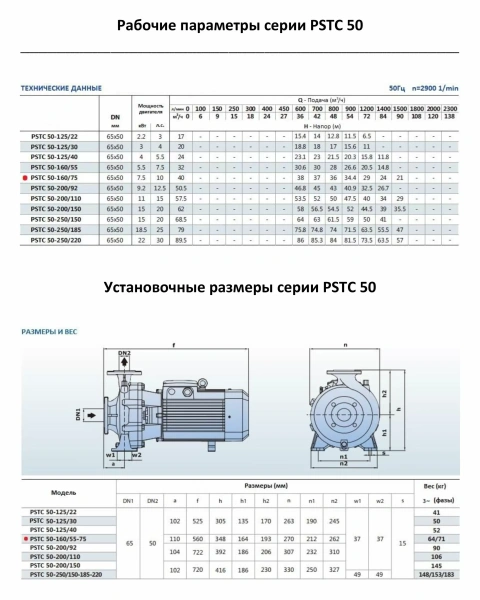 Насосный агрегат моноблочный фланцевый PURITY PSTC 50-160/75 (N)