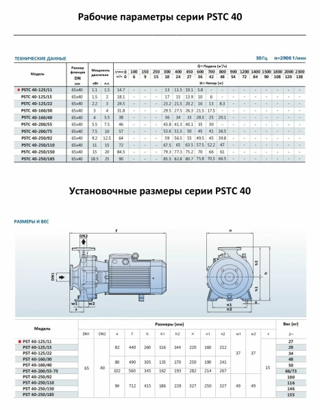 Насосный агрегат моноблочный фланцевый PURITY PSTC 40-125/11 (N)