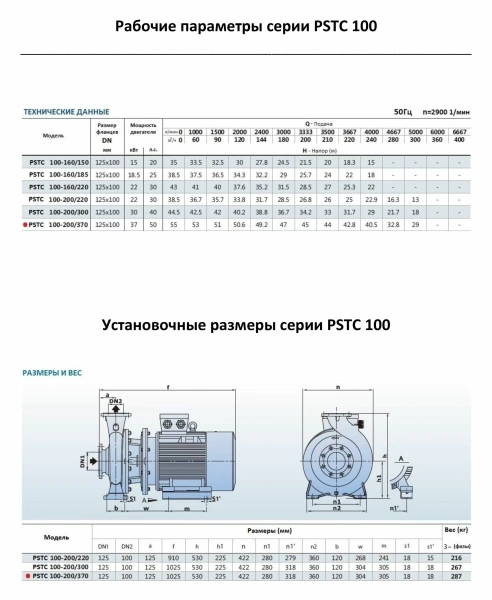 Насосный агрегат моноблочный фланцевый PURITY PSTC 100-200/370 (N)