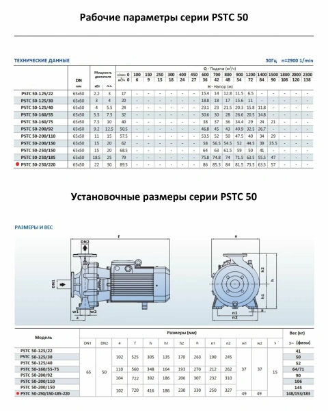 Насосный агрегат моноблочный фланцевый PURITY PSTC 50-250-220 (N)