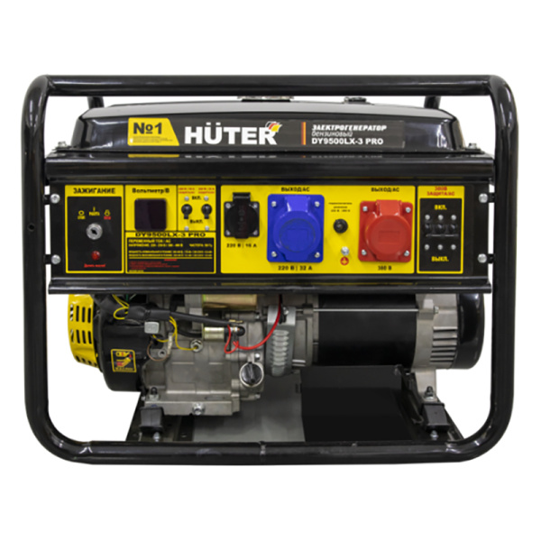 Генератор Huter DY9500LX-3 PRO-электростартер (380В/220В)