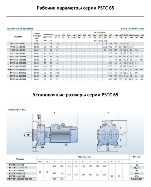Насосный агрегат моноблочный фланцевый PURITY PSTC 65-200/220 (N)