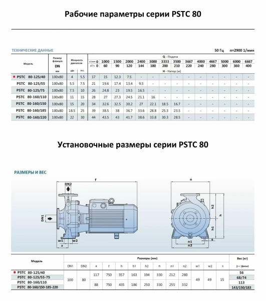 Насосный агрегат моноблочный фланцевый PURITY PSTC 80-125-40 (N)