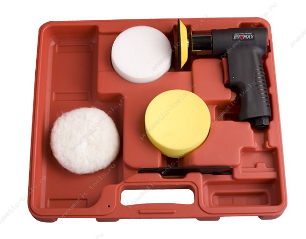 BM-64-6321K Пневмошлифмашинка полировальная пистолетного типа в наборе, 3200 об/мин, 0.3 HP