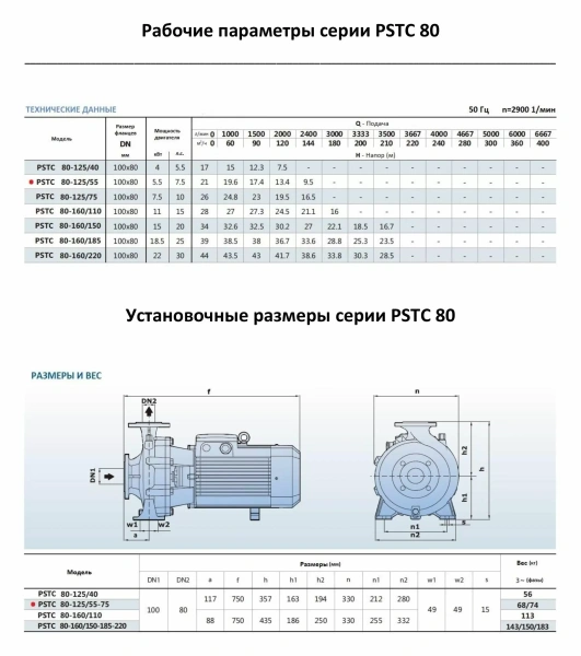 Насосный агрегат моноблочный фланцевый PURITY PSTC 80-125/55 (N)