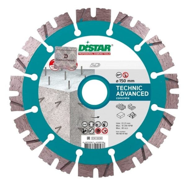 Диск алмазный Distar 1A1RSS/C3-H 150x2.3/1.5x11x22,23-12 Technic Advanced