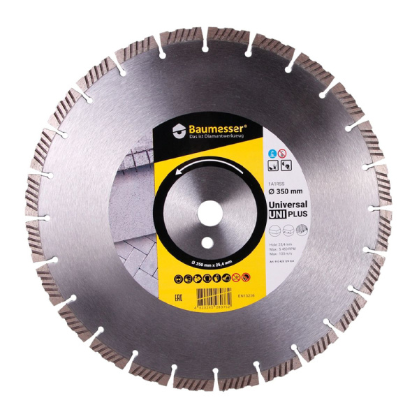 Диск алмазный Baumesser 1A1RSS/C3-H 350x3,5/2,5x10x25,4-24 F4 Uni PLUS